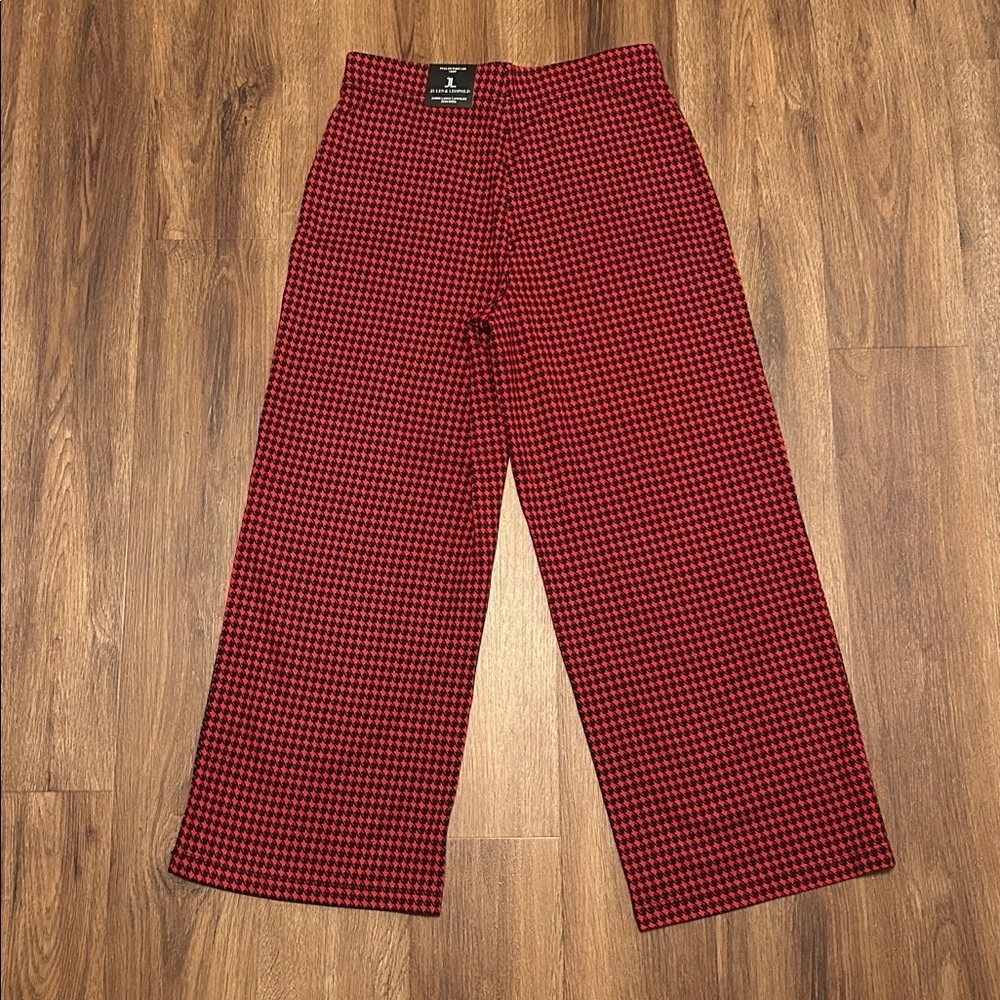 NWT Jules & Leopold Flattering Red Houndstooth Women’s Pants Culottes S Small - Picture 3 of 4